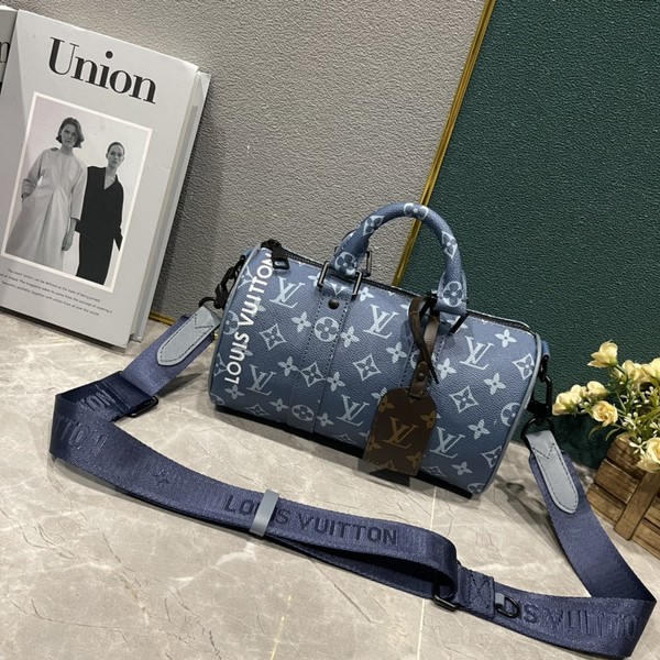 Louis Vuitton LV Keepall Handbags Travel Bags Blue Green Canvas Mini M46803