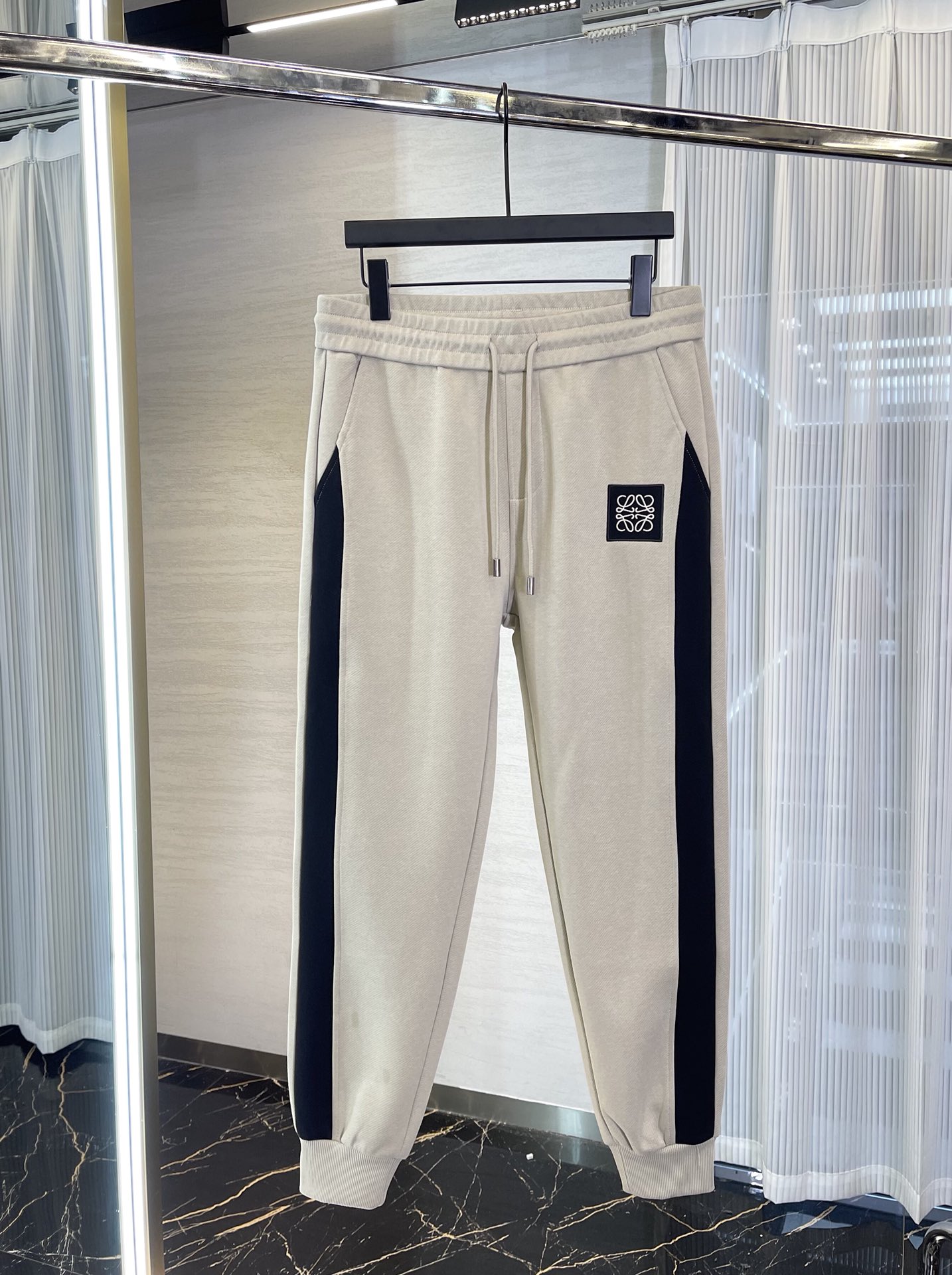 Replica Online
 Loewe Clothing Pants & Trousers Apricot Color Black Embroidery Cotton Fall/Winter Collection