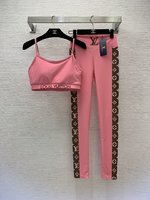 Louis Vuitton Clothing Shirts & Blouses Tank Top Yoga Clothes Pink Printing Spring/Summer Collection Sweatpants