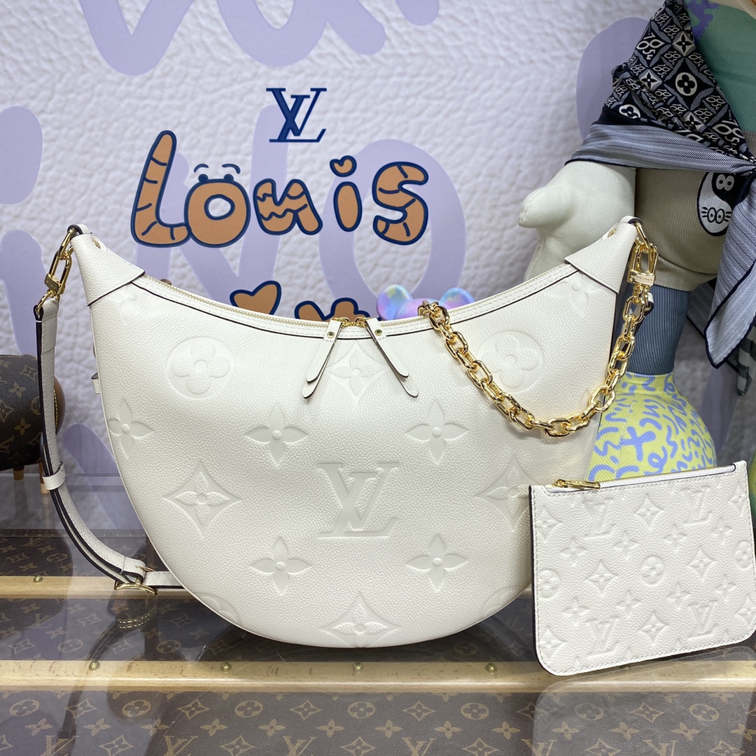 Louis Vuitton Bags Handbags Black Grey White Empreinte​ Cowhide Loop Hobo Chains M46725