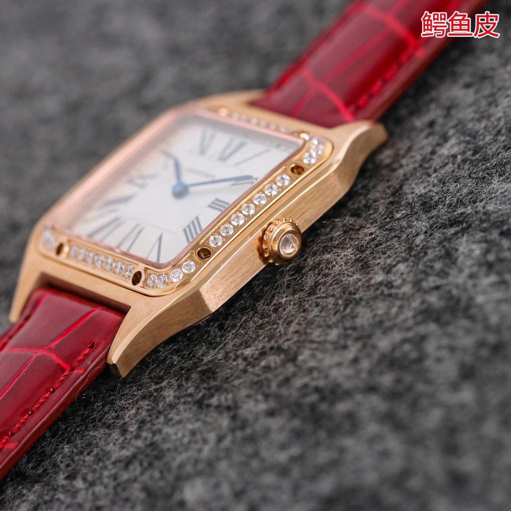 Taiwan Factory Launches Two-Size Crocodile Skin Cartier Santos-Dumont Wristwatch - 图片 7