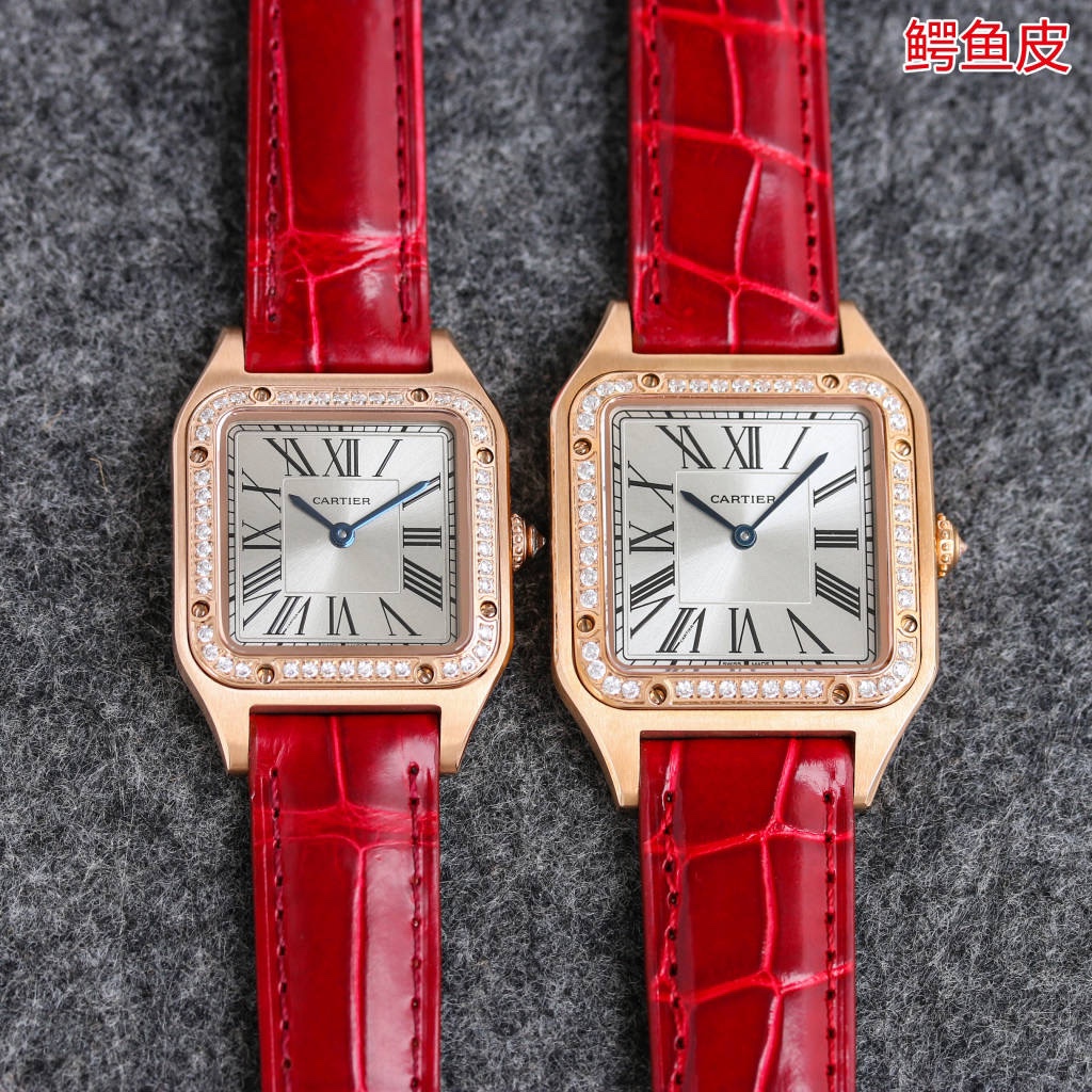 Taiwan Factory Launches Two-Size Crocodile Skin Cartier Santos-Dumont Wristwatch - 图片 5