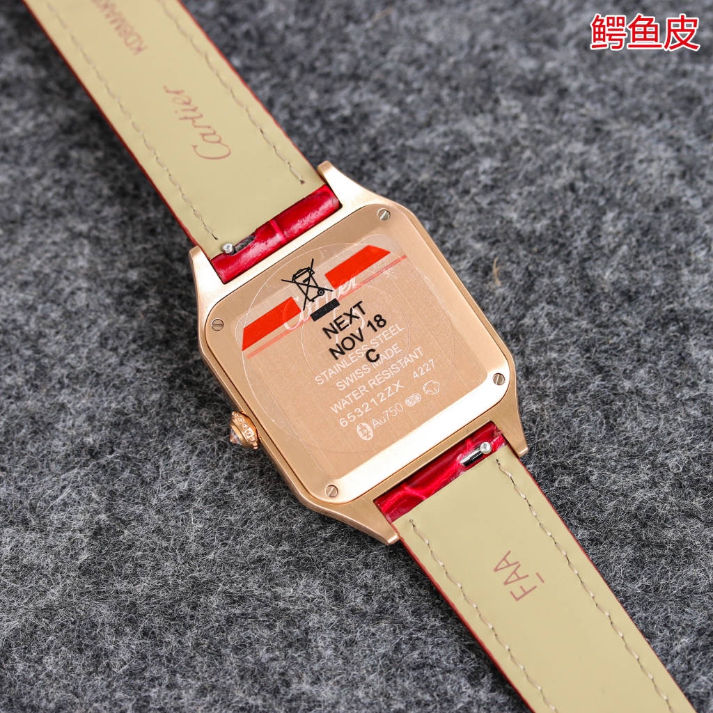 Taiwan Factory Launches Two-Size Crocodile Skin Cartier Santos-Dumont Wristwatch - 图片 8