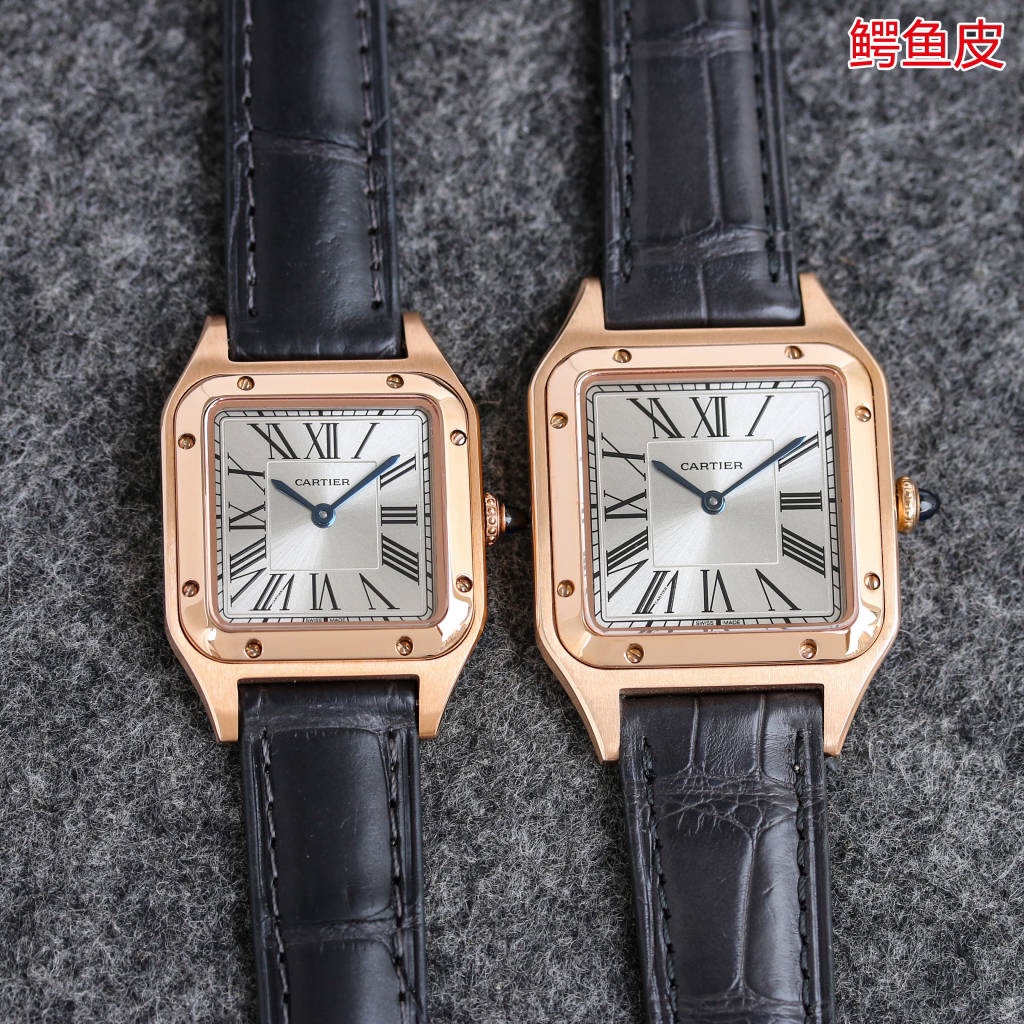 Taiwan Factory Launches Two-Size Crocodile Skin Cartier Santos-Dumont Wristwatch - 图片 2
