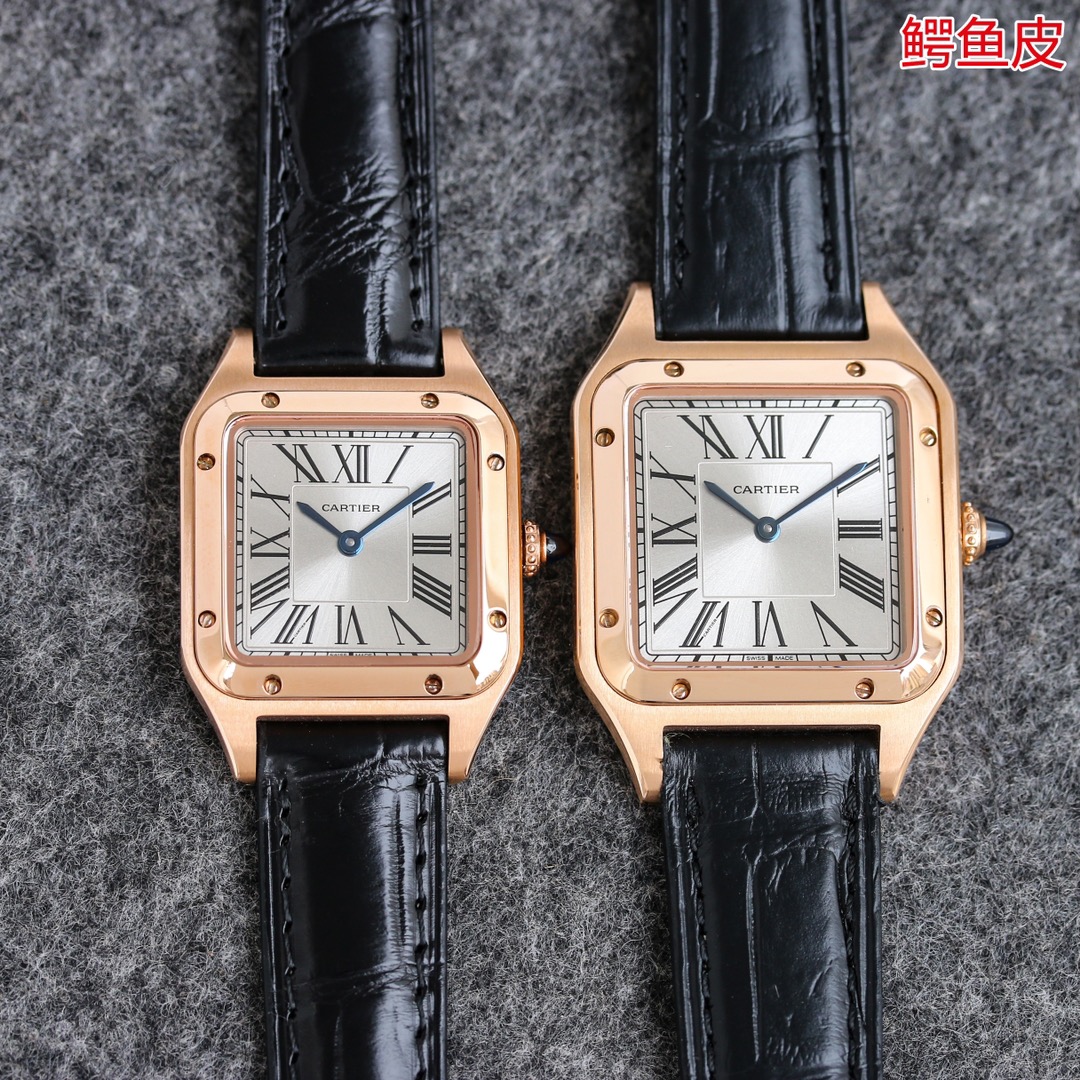 Taiwan Factory Launches Two-Size Crocodile Skin Cartier Santos-Dumont Wristwatch - 图片 3