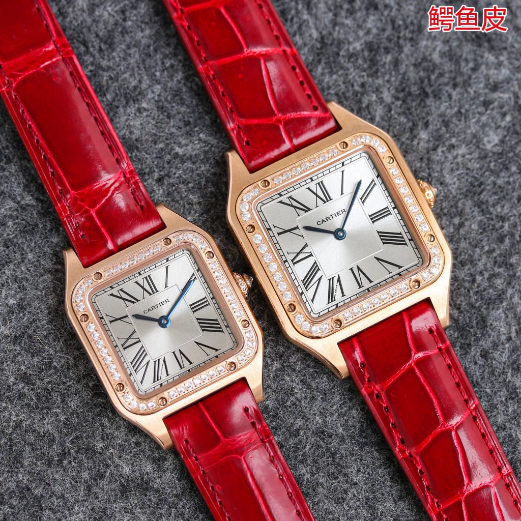 Taiwan Factory Launches Two-Size Crocodile Skin Cartier Santos-Dumont Wristwatch - 图片 6