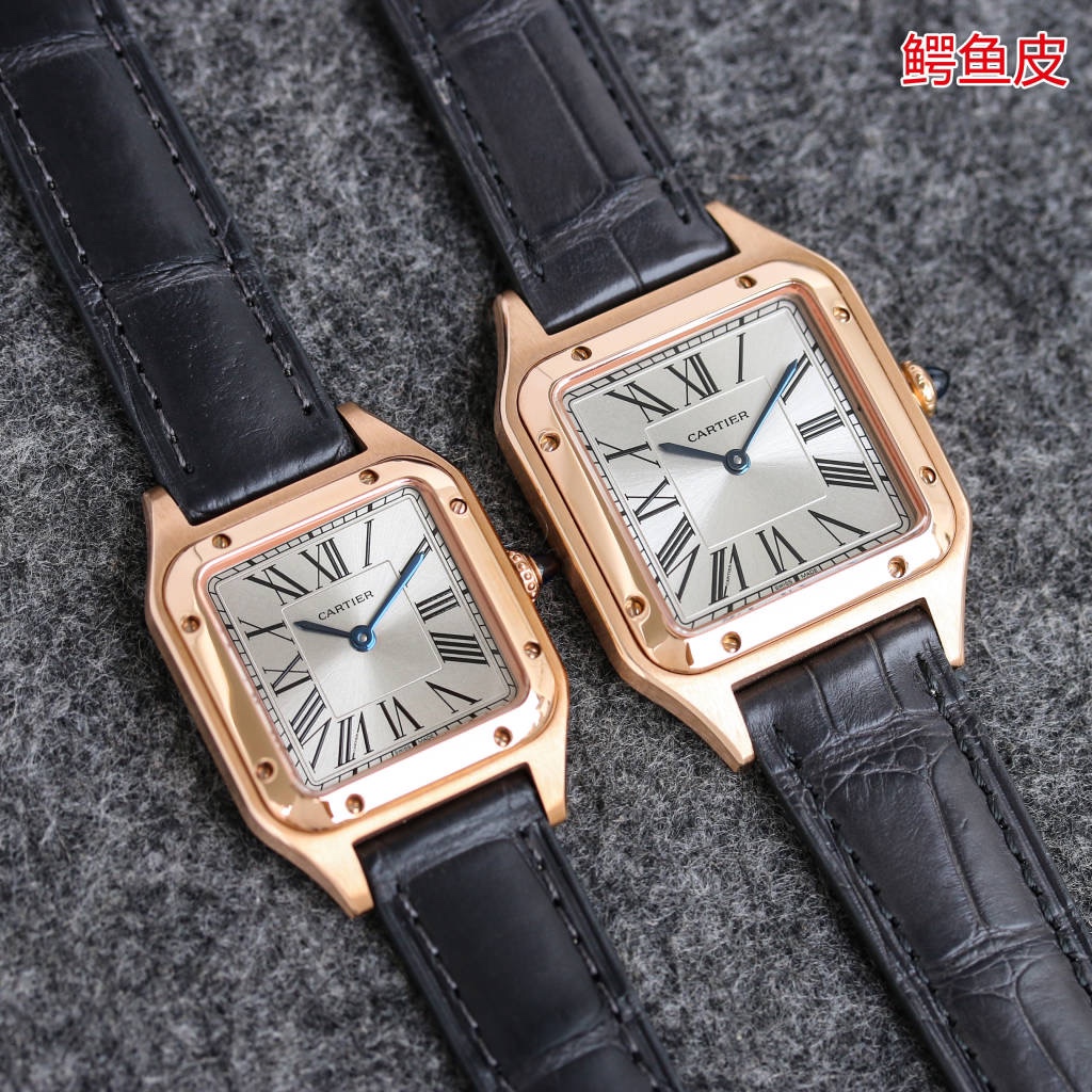 Taiwan Factory Launches Two-Size Crocodile Skin Cartier Santos-Dumont Wristwatch - 图片 4