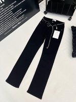 Chanel Clothing Jeans Black Cotton Chains