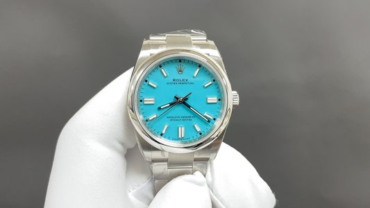 Rolex Oyster Perpetual Date Watch Blue Light