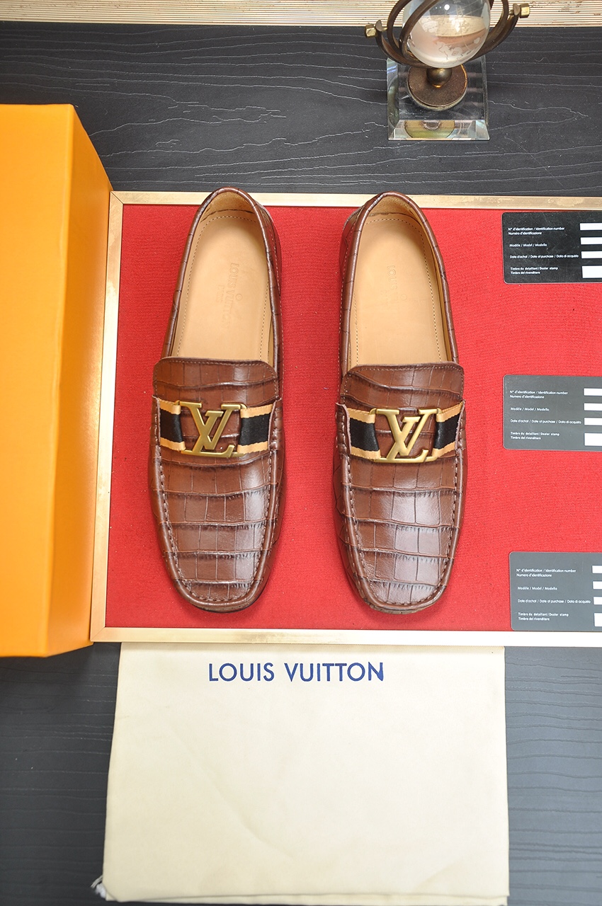De fábrica 💶 [LV] (suela de cuero única original) 🍀 Los últimos zapatos de traje de negocios de cuero genuino de LV s…