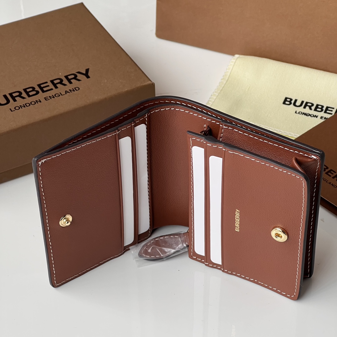 Burberry Vintage Check Leather Trifold Wallet Card Holder Compact Purse 7 i1700036961 1597 6