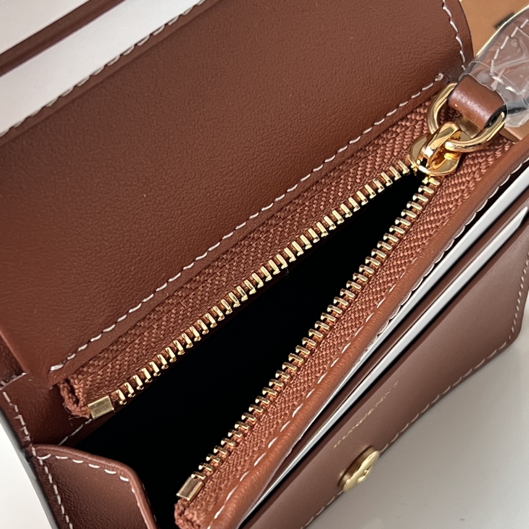 Burberry Vintage Check Leather Trifold Wallet Card Holder Compact Purse 9 i1700036961 349 8