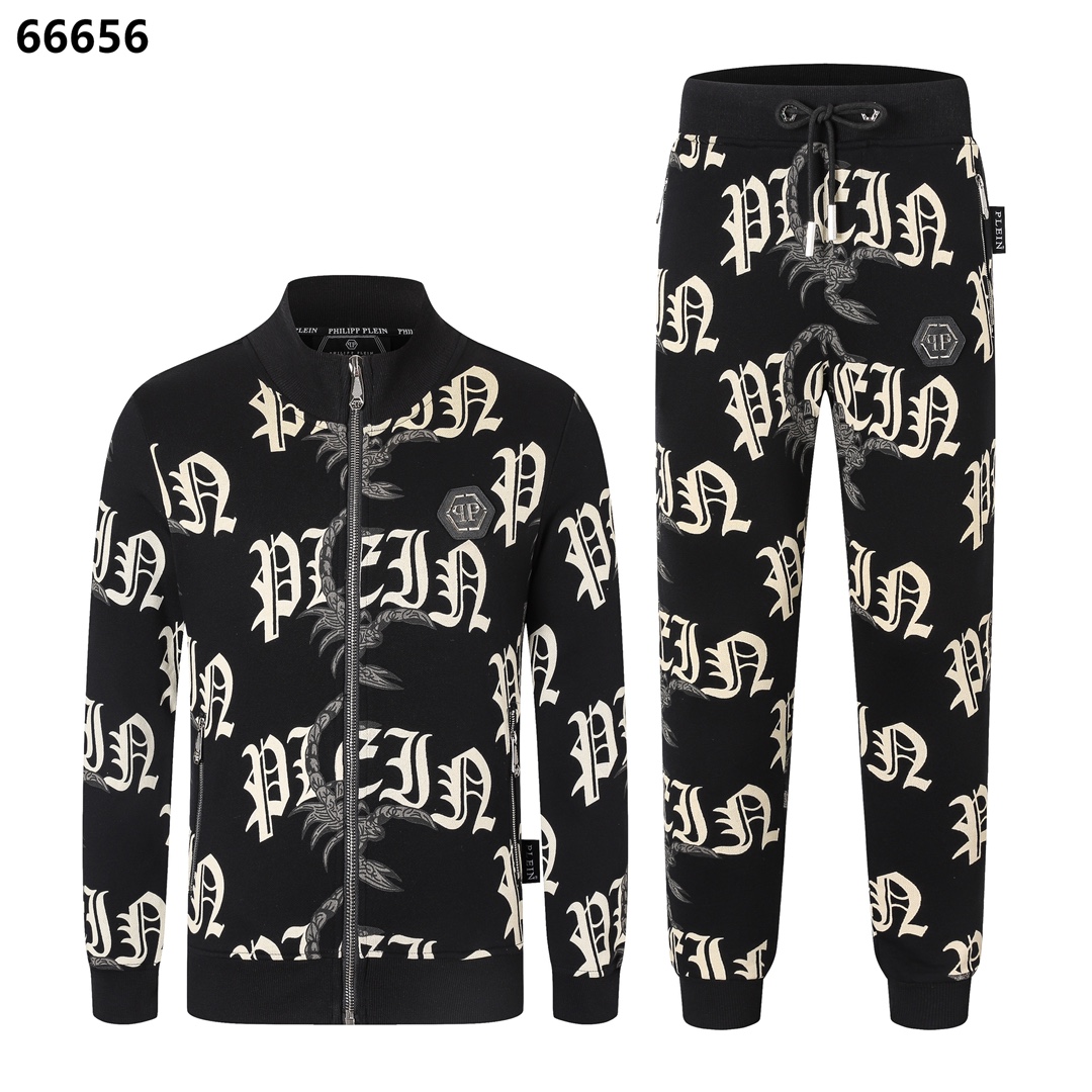 Philipp Plein Clothing Two Piece Outfits & Matching Sets Wholesale Sale
 Black Men Fall/Winter Collection