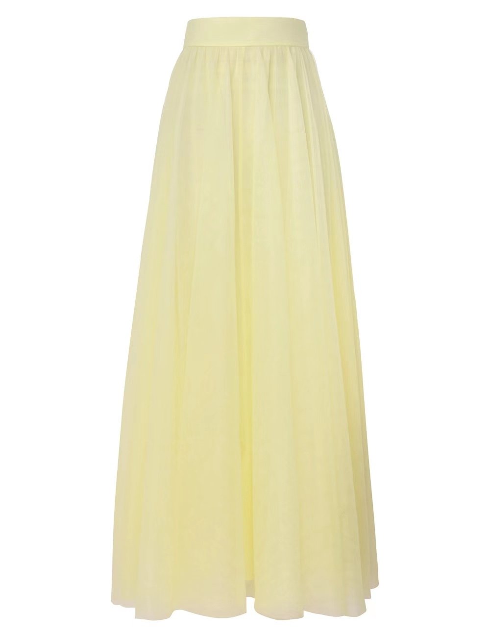 （爆款大量现货发售）#B1011 澳洲 Zimmermann半裙高腰纱裙气质优雅仙女裙颜色：淡黄色码数：0/S 1/M 2/L 3/XL