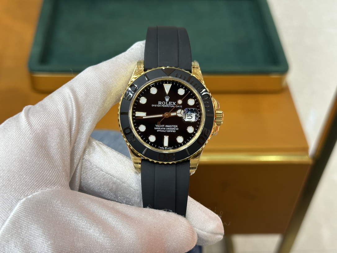 NO:392170,Rolex Gold Yacht 42mm Fully Automatic Mechanical Movement Buy one get one free tape, Rolex19860909劳力士金游艇 42mm 全自动机械机芯 买一送一胶带,,rolex,Watch