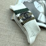 Chanel Sock- Mid Tube Socks White Unisex Cotton Fall/Winter Collection Fashion Casual