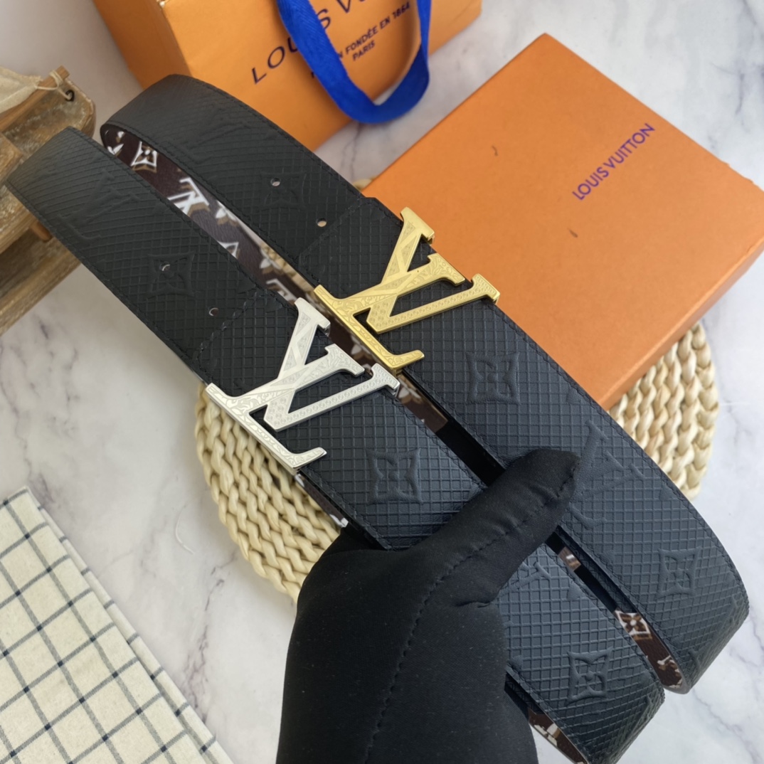     LV   男士腰带38mm 双面进口皮可双面使用 专柜走线 搭配新款扣💰