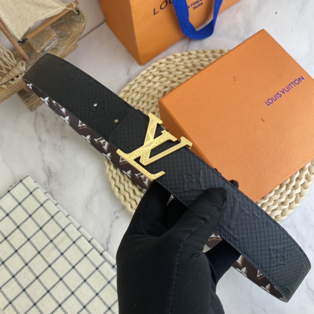     LV   男士腰带38mm 双面进口皮可双面使用 专柜走线 搭配新款扣💰