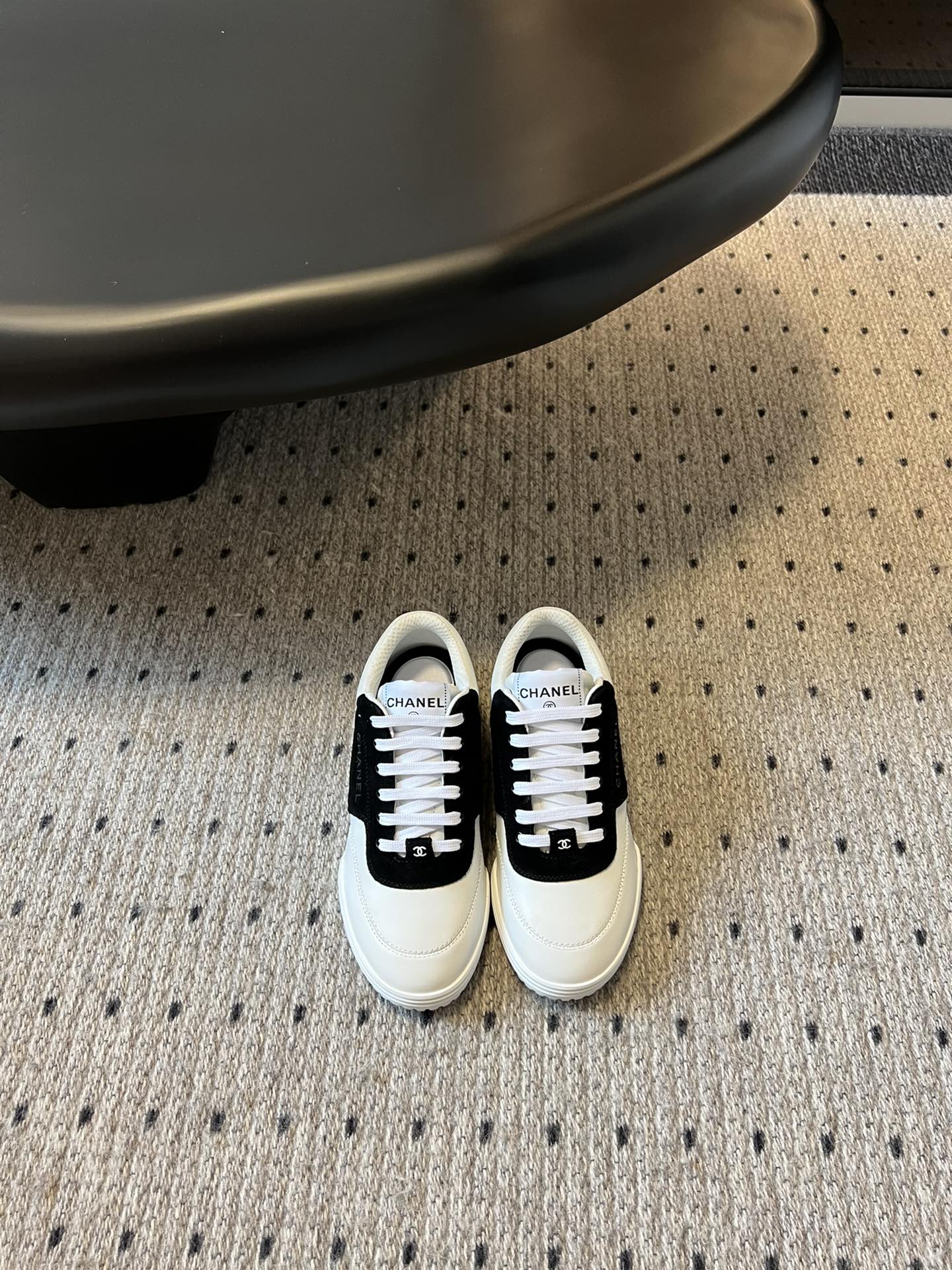 Chanel Sneakers Casual Shoes White Cowhide TPU Spring Collection Casual