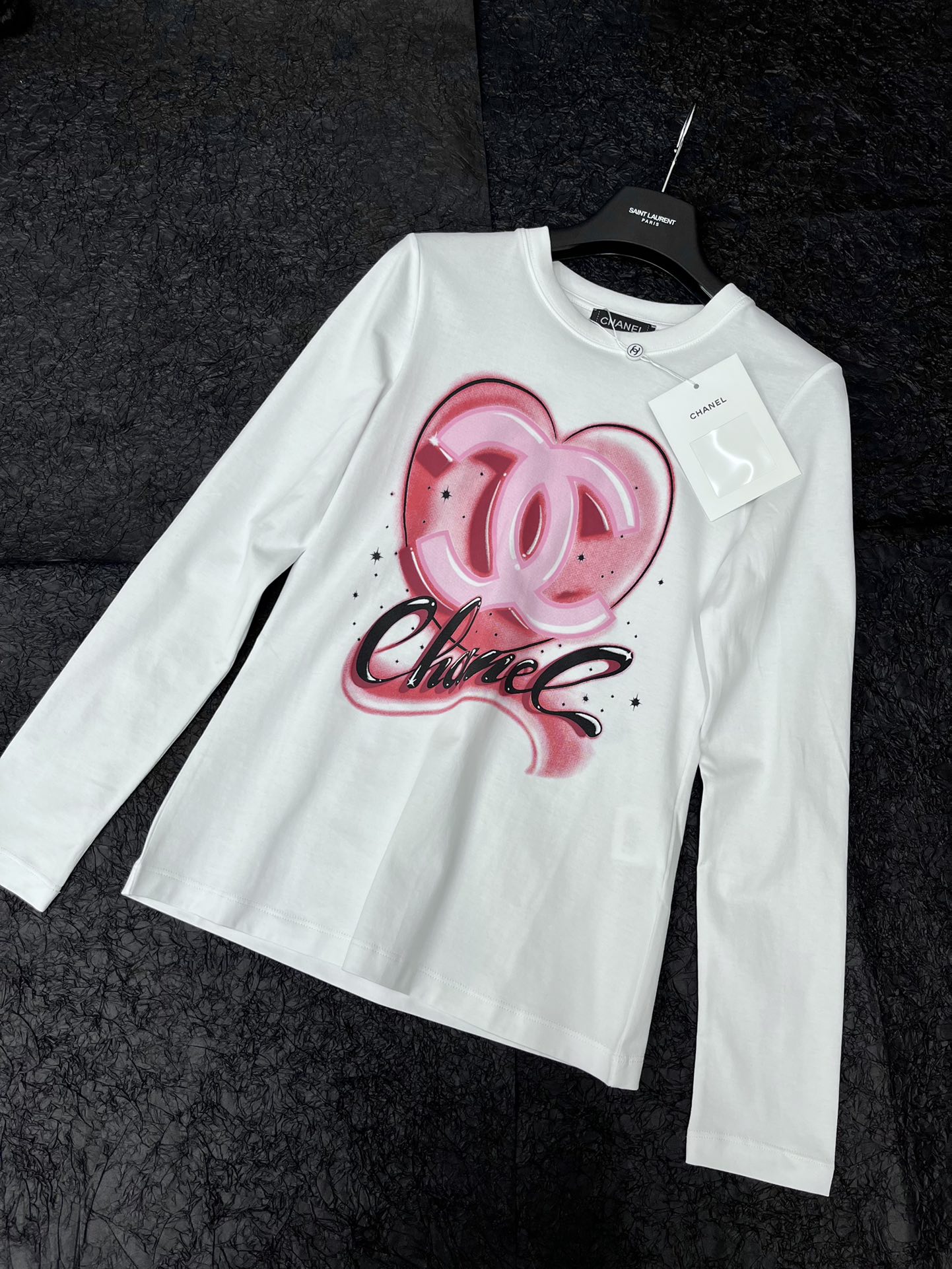 Chanel Clothing T-Shirt White Printing Long Sleeve