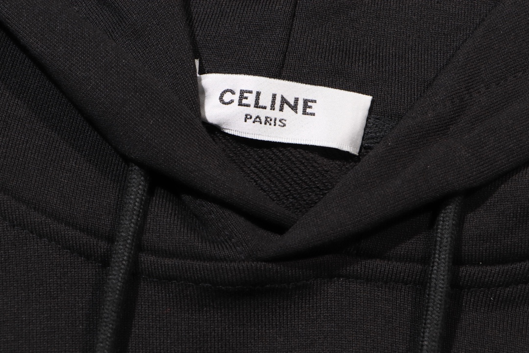 “Custom-made Celine Hoodie with Ironed Letters, Synchronized Cupboards, 430g Fabric” - 图片 5
