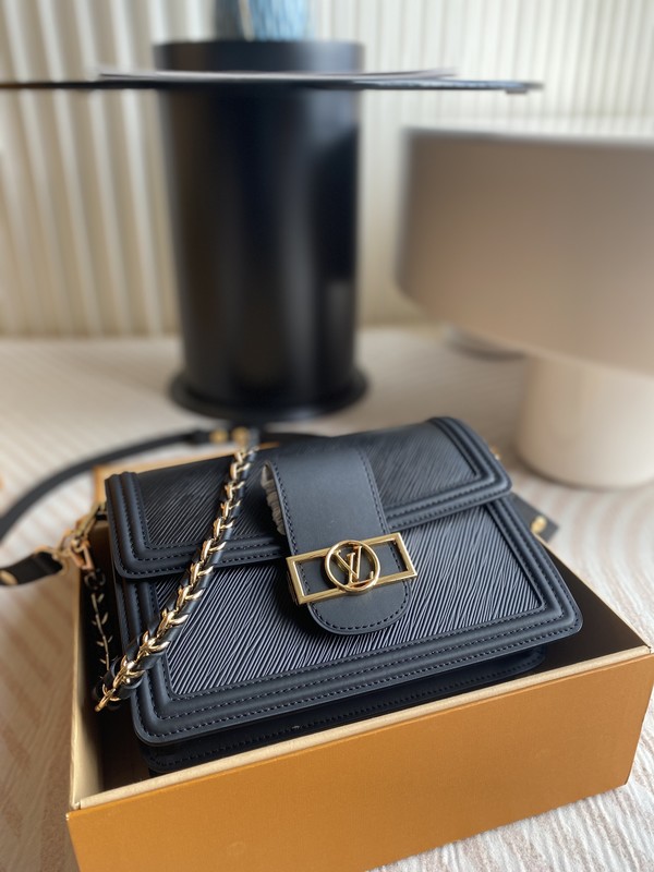 Louis Vuitton LV Dauphine Bags Handbags Black Weave Epi Spring/Summer Collection Chains M56141