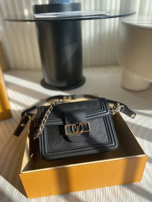 Louis Vuitton LV Dauphine Bags Handbags Black Weave Epi Cowhide Chains M55964