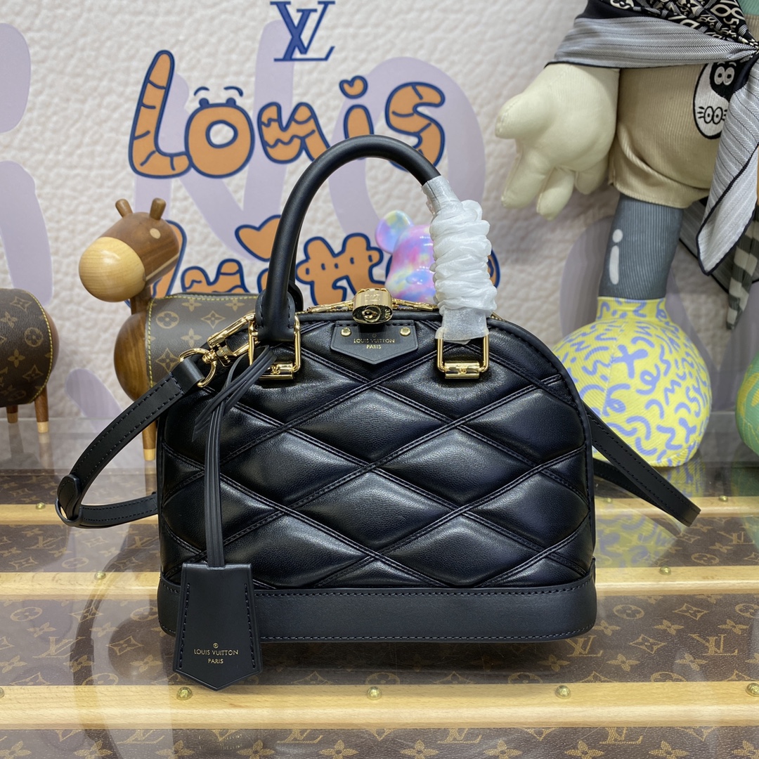 Louis Vuitton LV Alma BB Bags Handbags Black Blue Green Pink White Sheepskin M23666