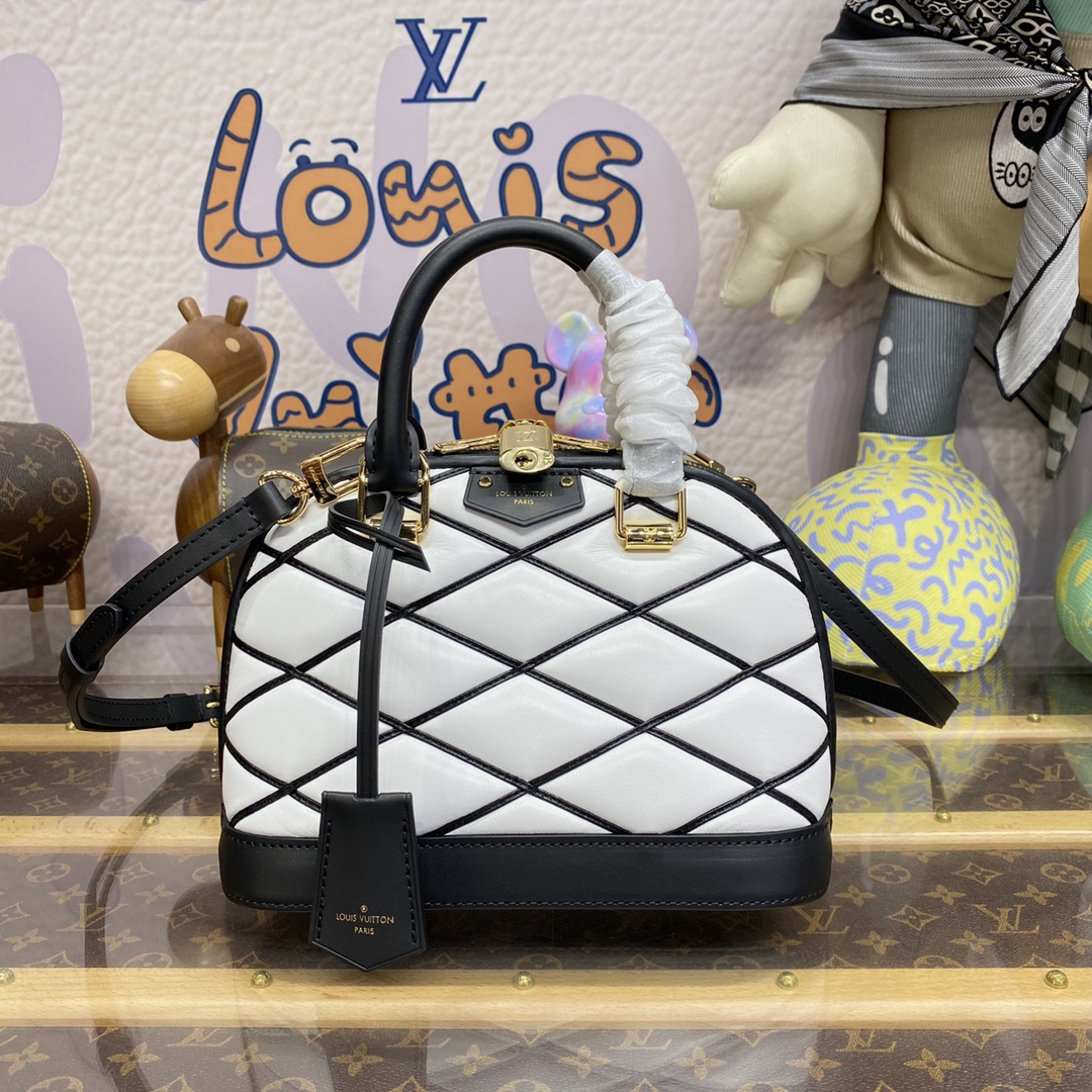 Louis Vuitton LV Alma BB Bags Handbags Black Blue Green Pink White Sheepskin M23666