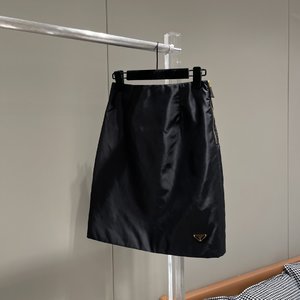 Prada Clothing Skirts Waistcoats Gold Cotton Nylon Spring Collection
