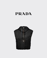 Fake Cheap best online
 Prada Clothing Coats & Jackets Waistcoats Gold Nylon Spring Collection Hooded Top