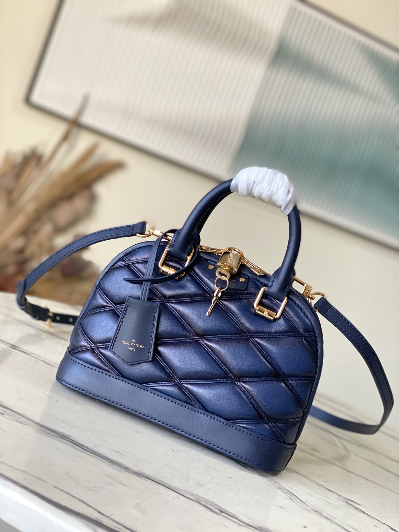Wholesale Imitation Designer Replicas
 Louis Vuitton LV Alma BB Bags Handbags Blue Sheepskin M23666