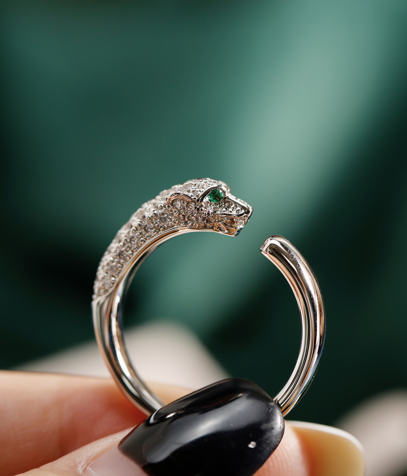 Cartier Cartier 高级珠宝系列 猎豹半钻豹子头戒指