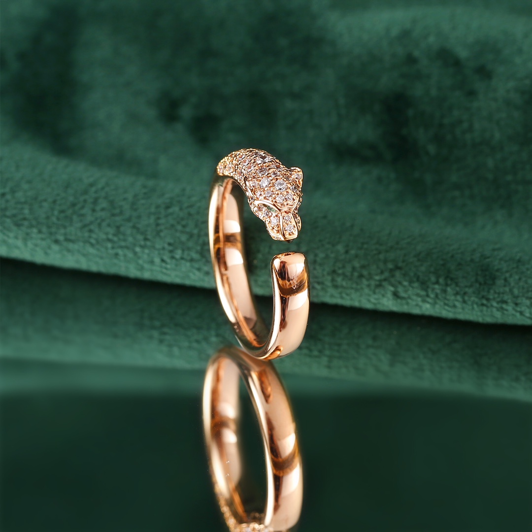 Cartier Cartier 高级珠宝系列 猎豹半钻豹子头戒指