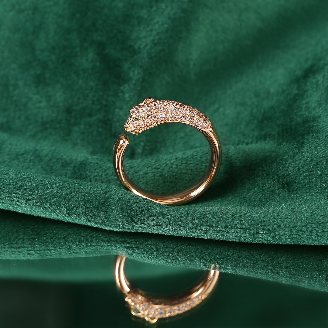 Cartier Cartier 高级珠宝系列 猎豹半钻豹子头戒指