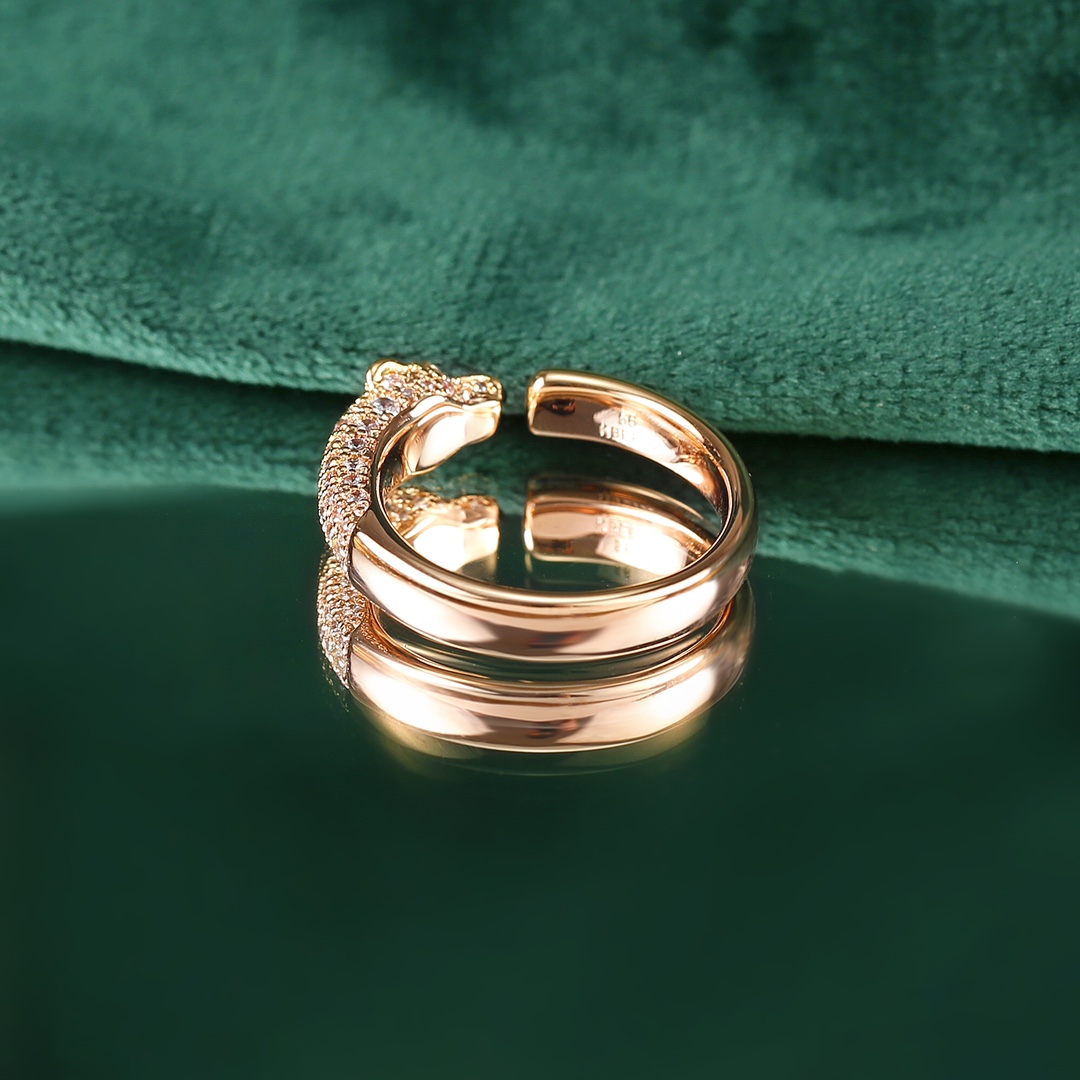 Cartier Cartier 高级珠宝系列 猎豹半钻豹子头戒指