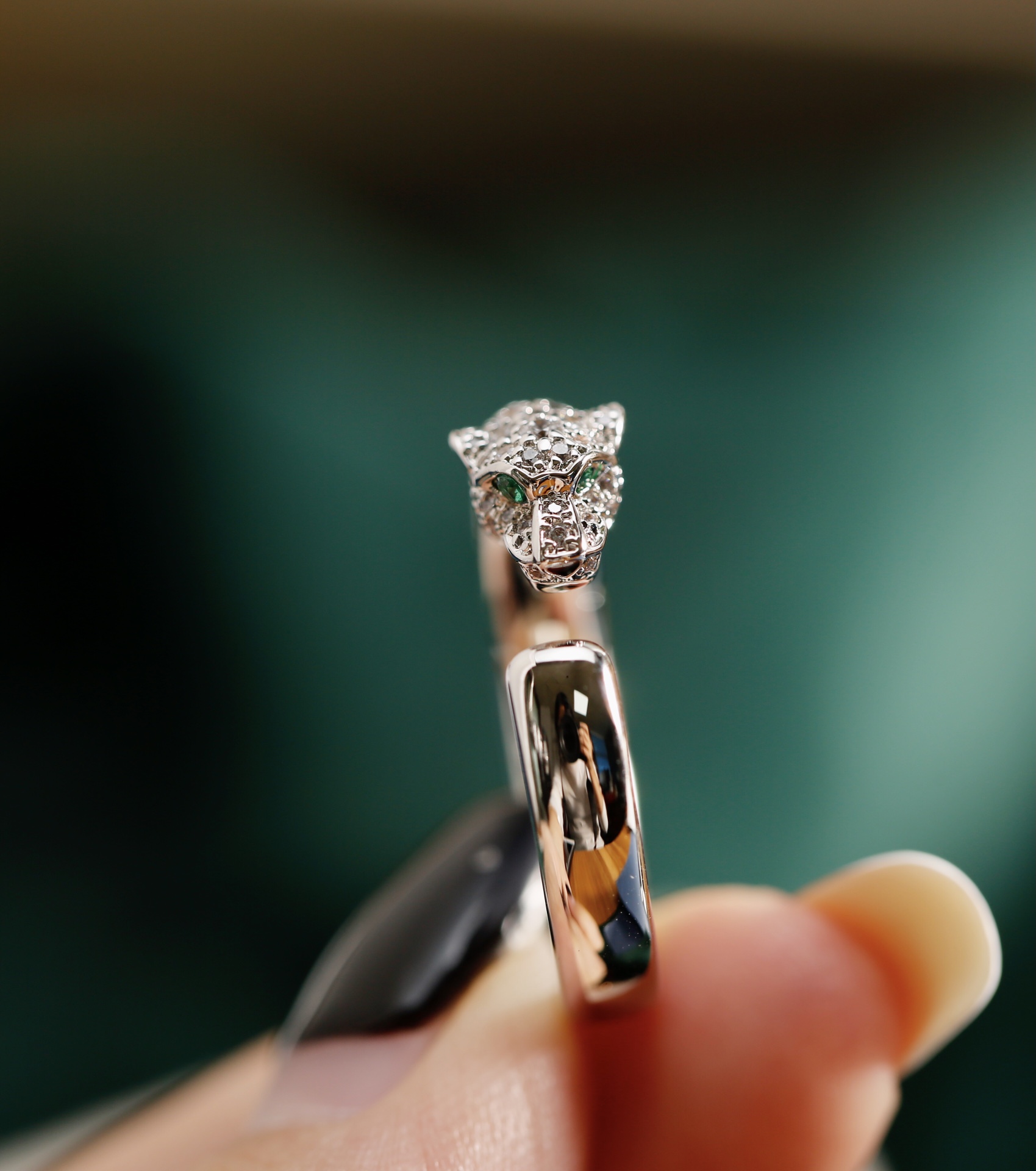 Cartier Cartier 高级珠宝系列 猎豹半钻豹子头戒指