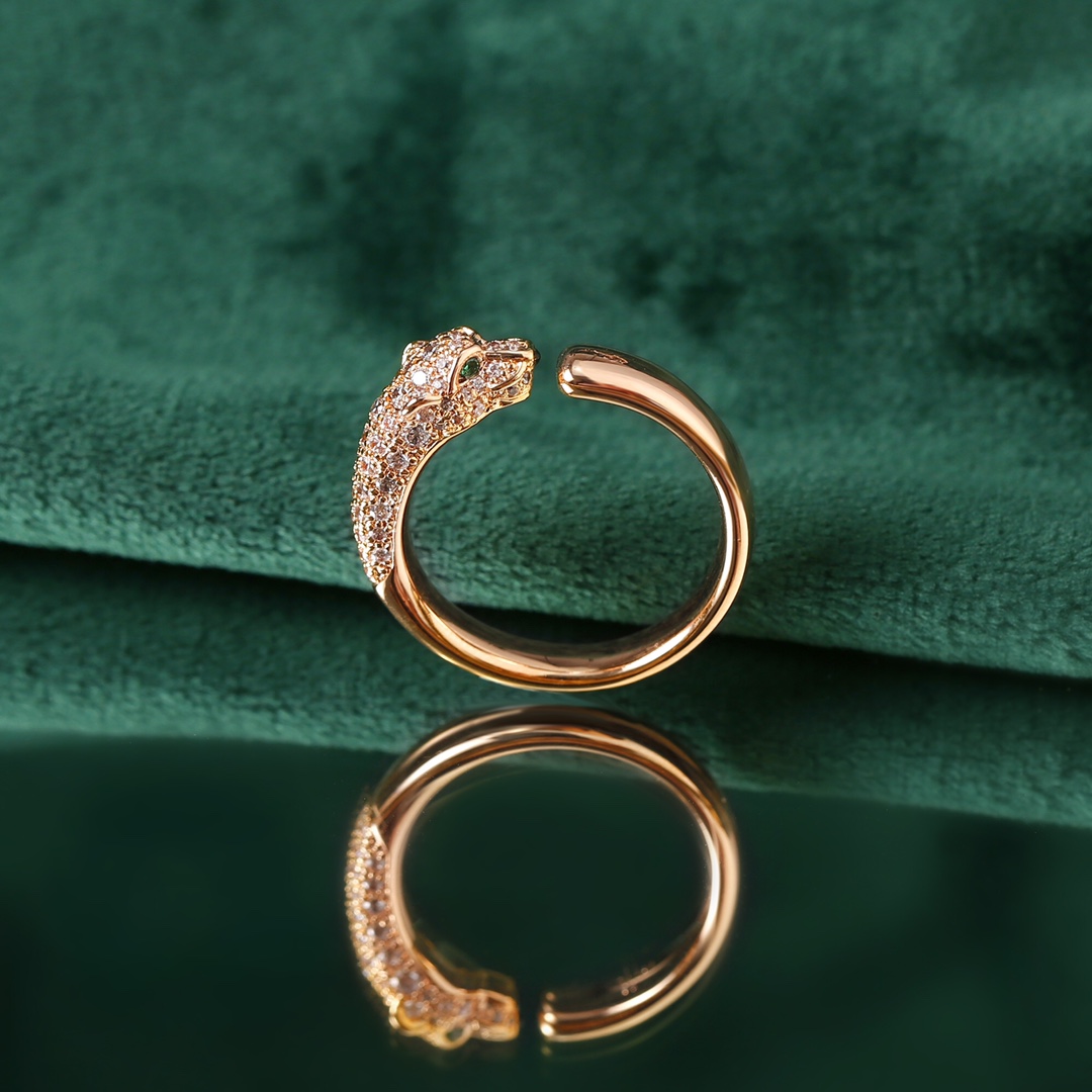 Cartier Cartier 高级珠宝系列 猎豹半钻豹子头戒指