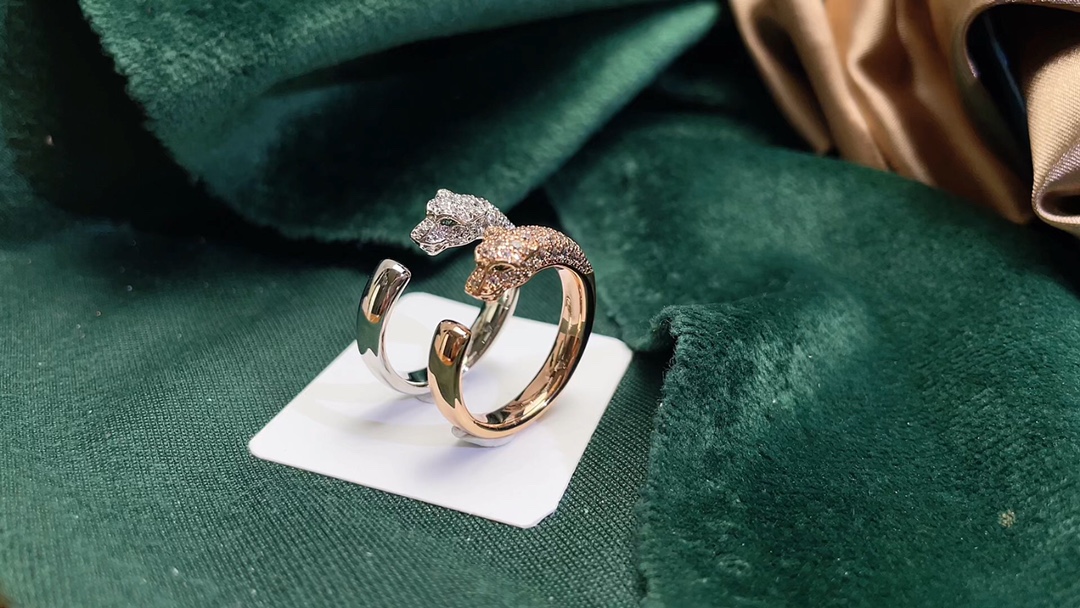 Cartier Cartier 高级珠宝系列 猎豹半钻豹子头戒指