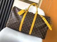 Louis Vuitton LV Keepall Travel Bags Blue Green Orange Purple Red Yellow Canvas Cowhide Fabric M46771