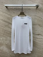 MiuMiu Knockoff
 Clothing T-Shirt Wholesale Designer Shop
 Combed Cotton Fall/Winter Collection Long Sleeve