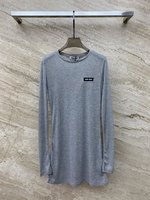 MiuMiu Clothing T-Shirt Combed Cotton Fall/Winter Collection Long Sleeve