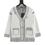 Louis Vuitton Clothing Cardigans Sweatshirts for sale cheap now
 Black White Splicing Fashion