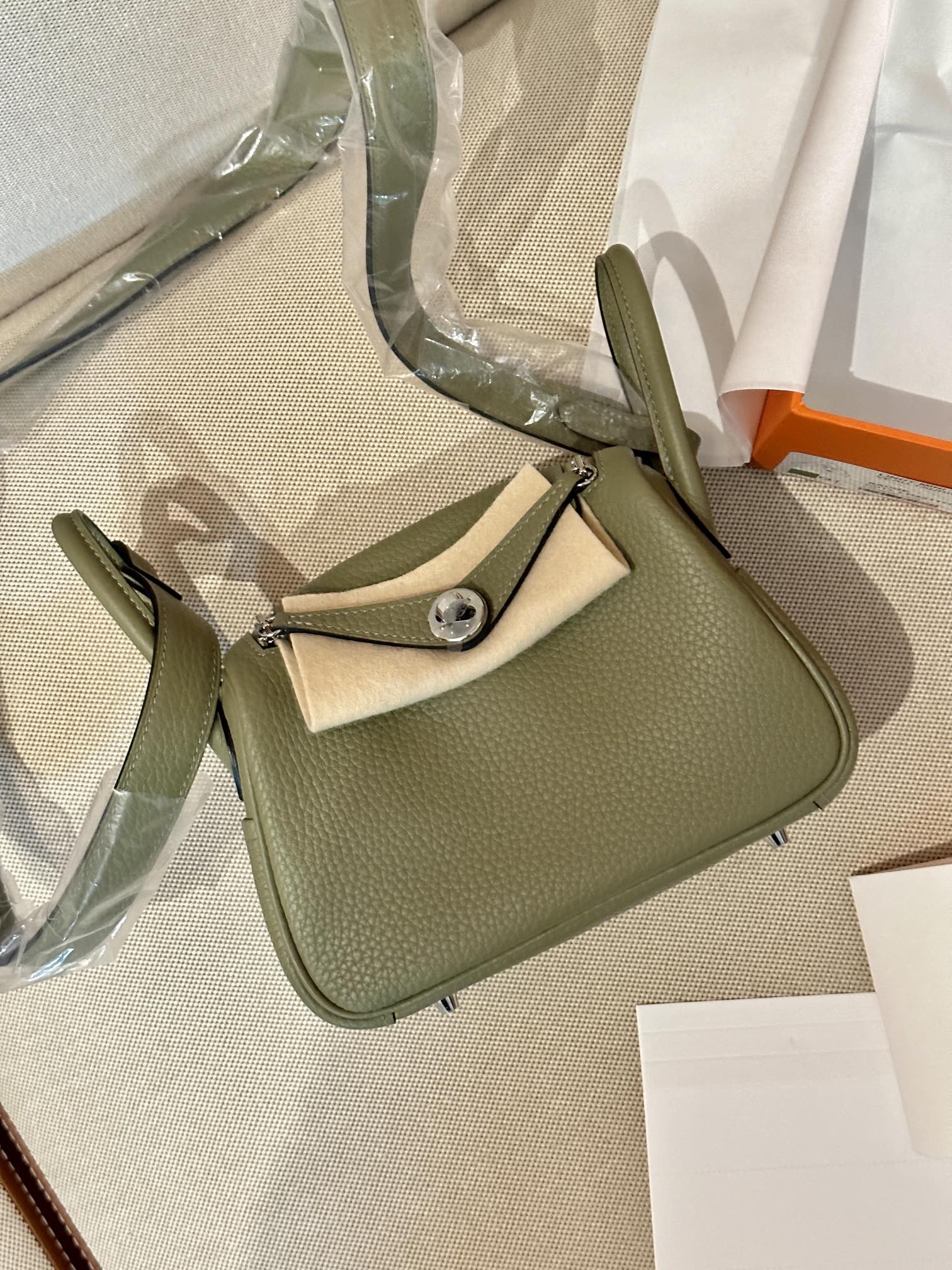 Hermes Lindy Sage Green mini shoulder everyday