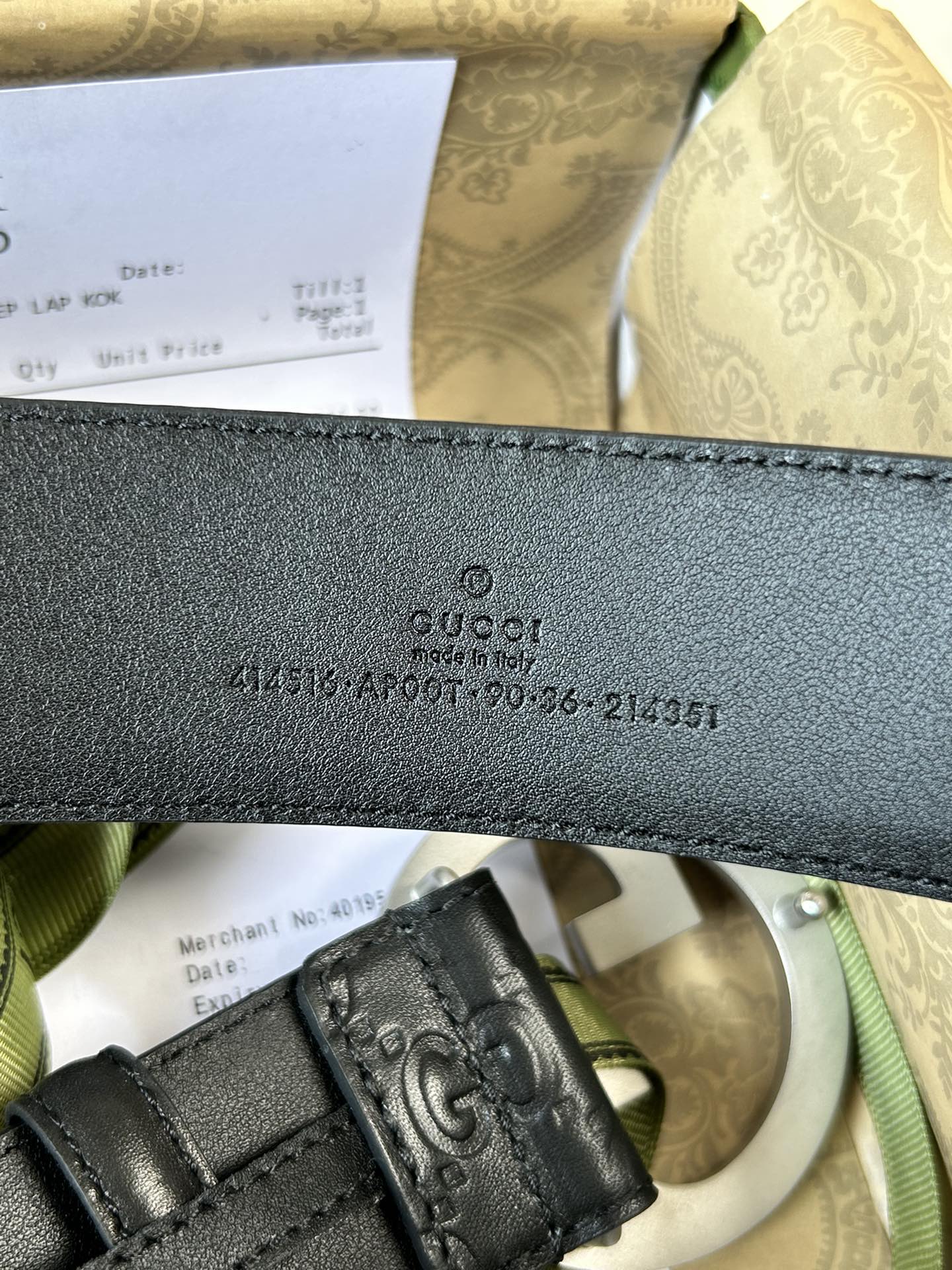 Gucci4.0cm经典压花意大利进口头层小牛皮手感柔软厚实搭配精品全钢五金带扣纯进口机械车线工艺精细原