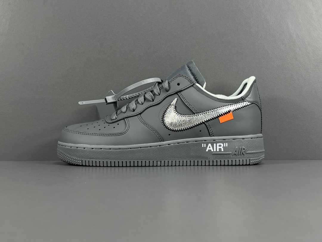 渠道优势支持代发！外贸版空军灰Off-WhiteXNikeAirForce1LOWXGrey经典潮流休闲