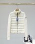Moncler Clothing Down Jacket White Splicing Knitting Duck Down Wool Spring Collection