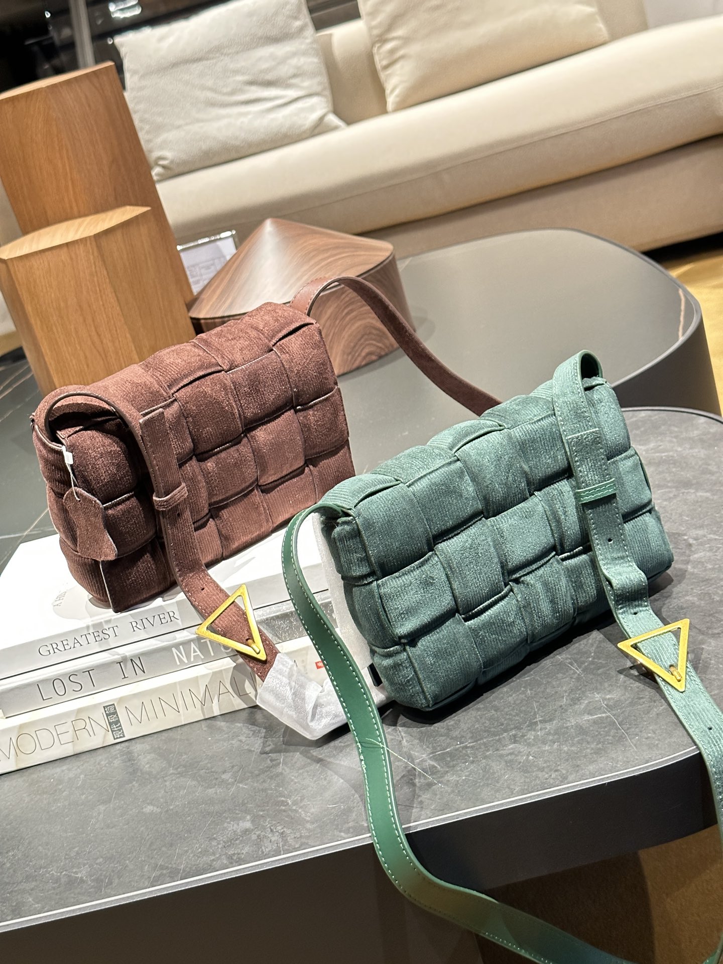 Bottega Veneta BV Cassette Bags Handbags Gold Green Polishing Calfskin Cotton Cowhide Weave Fall/Winter Collection