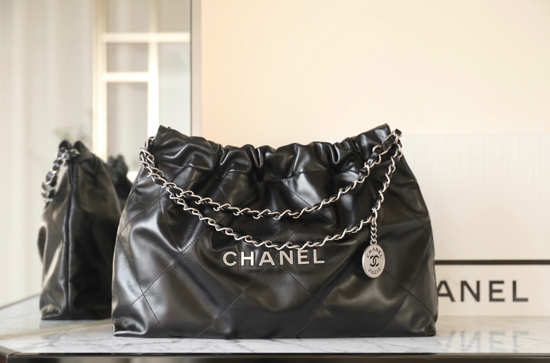 Chanel Handbags Tote Bags Buy Top High quality Replica
 Black Silver Hardware Calfskin Cowhide Spring Collection Vintage