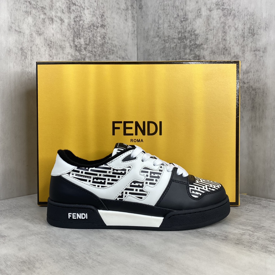 Fendi 新款上架 (莞产 ) Fendi 芬迪 23ss 休闲鞋FENDI芬迪match最新 运动鞋 设计师Kim Jones打造的首款运动鞋fendi match 和LV驴牌的Trainer篮球运动鞋 鞋型差不多 添加了FF 的设计 鞋面采用麂皮和皮革拼接组合 侧面凸起的双F logo内里采用毛巾绒里 / 男款39-45